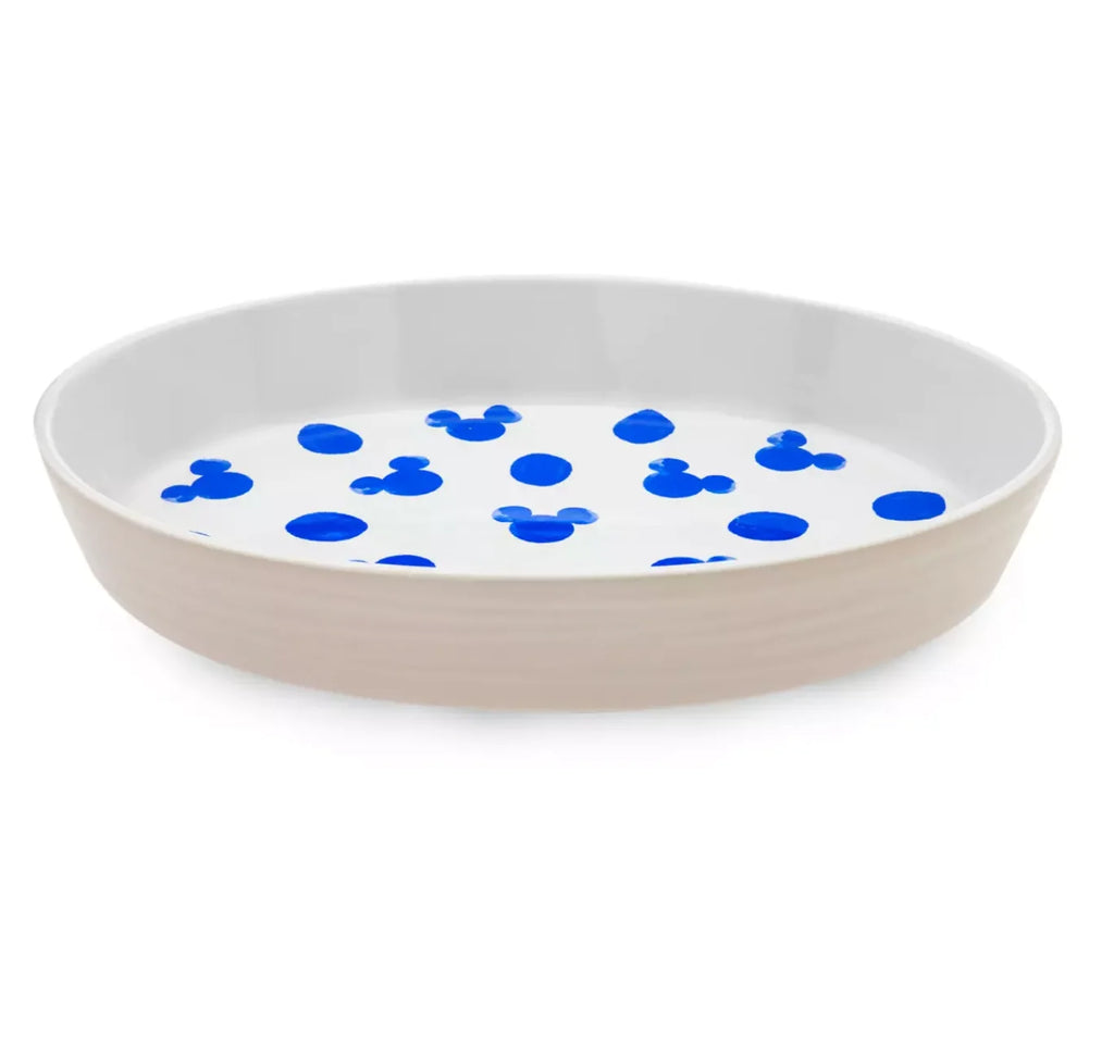 Disney Parks Homestead Blue Mickey Icon and Polka Dots Kitchen Ceramic Tray