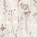 Goodhome Pio Cream & Red Floral Textured Wallpaper