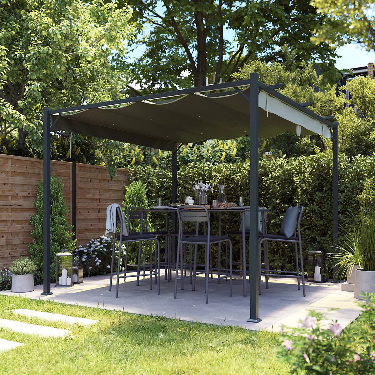 Kilkstrom Alizé Square Pergola, (W)3m x (D)2.9m x (H)2.33m