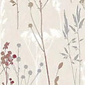 Goodhome Pio Cream & Red Floral Textured Wallpaper