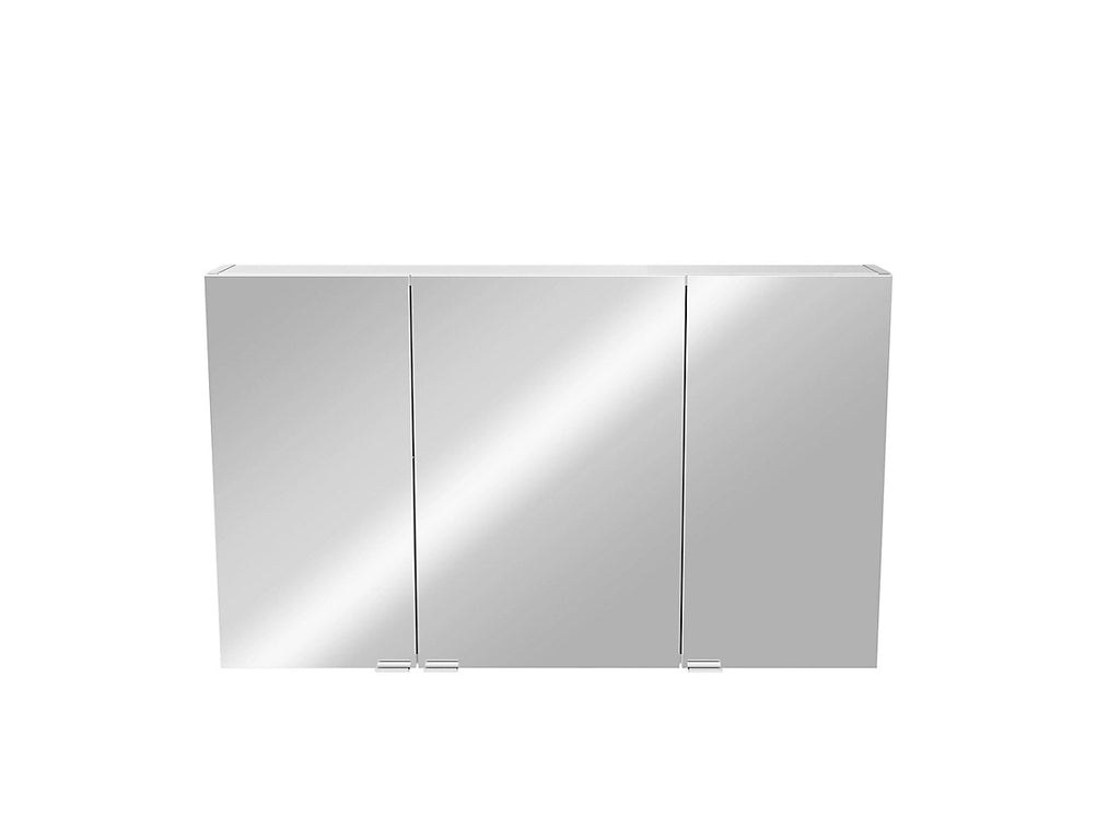 GoodHome Imandra Compact Matt Mirror effect Triple Bathroom Cabinet Mirrored (H)600mm (W)1000mm