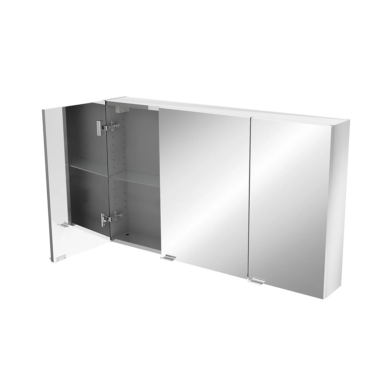 GoodHome Imandra Compact Matt Mirror effect Triple Bathroom Cabinet Mirrored (H)600mm (W)1000mm