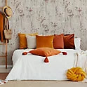 Goodhome Pio Cream & Red Floral Textured Wallpaper