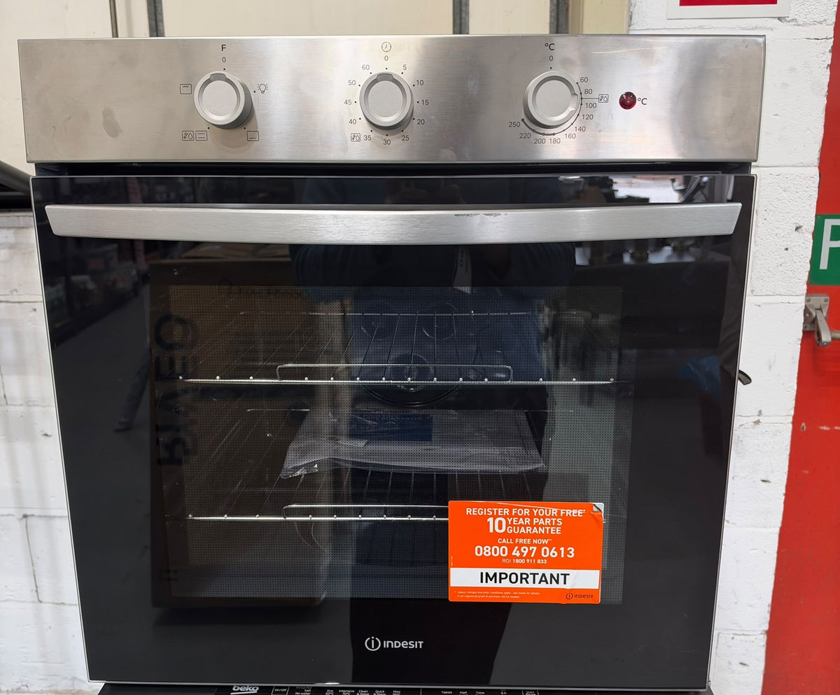 Indesit Click&Clean IO 232H X UK Electric Single Oven - Stainless Steel