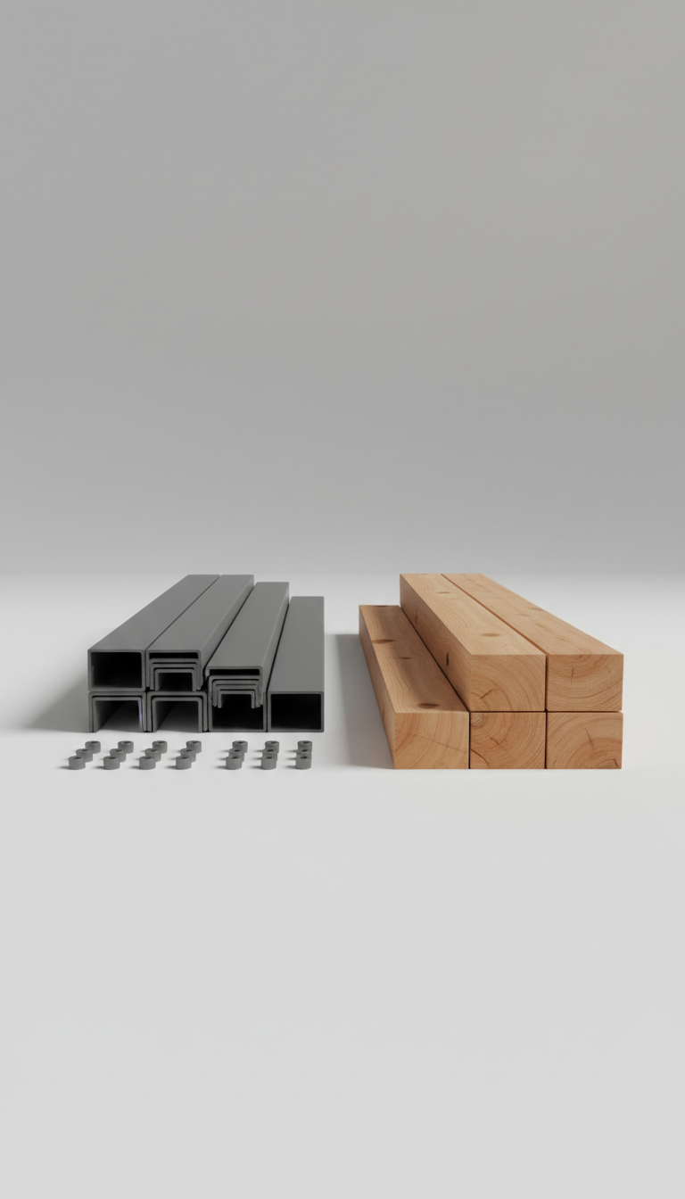 Steel and wood pergola kit