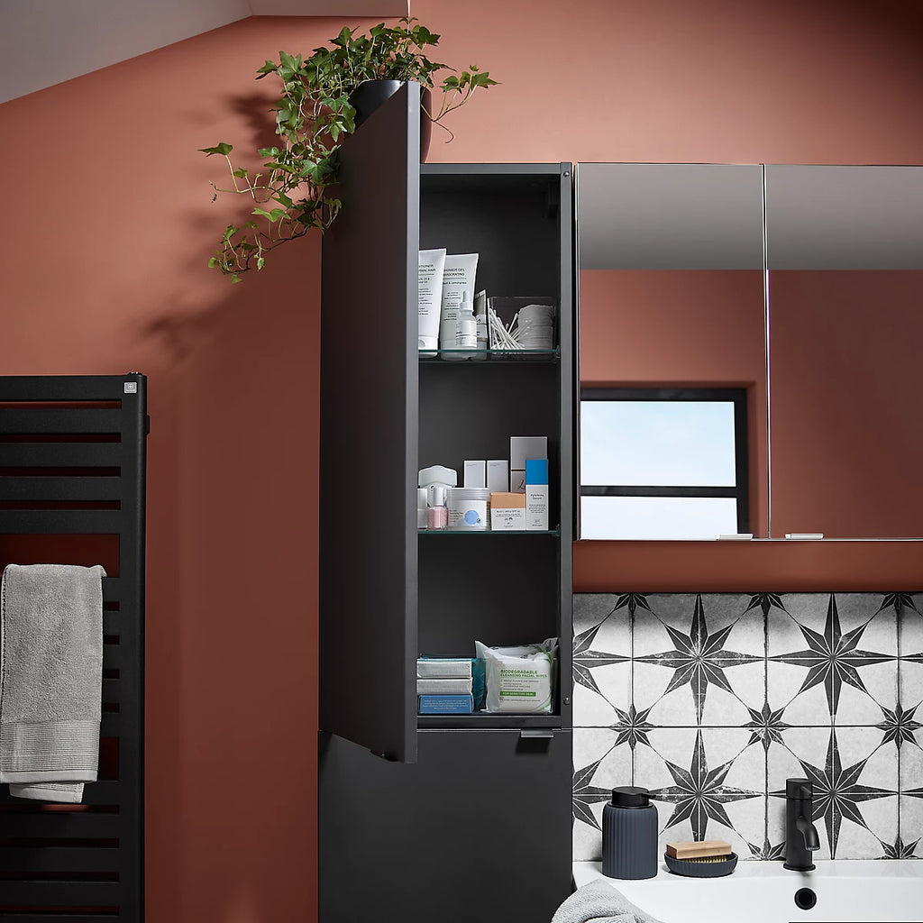 GoodHome Imandra Compact Matt Mirror effect Triple Bathroom Cabinet Mirrored (H)600mm (W)1000mm