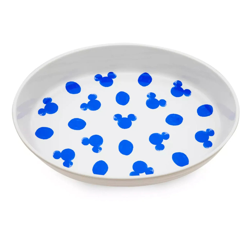 Disney Parks Homestead Blue Mickey Icon and Polka Dots Kitchen Ceramic Tray