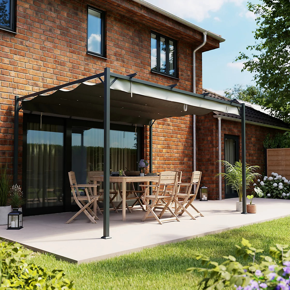 Klikstrom Alizé Rectangular Pergola, (W)3.95m x (D)2.9m x (H)2.33m
