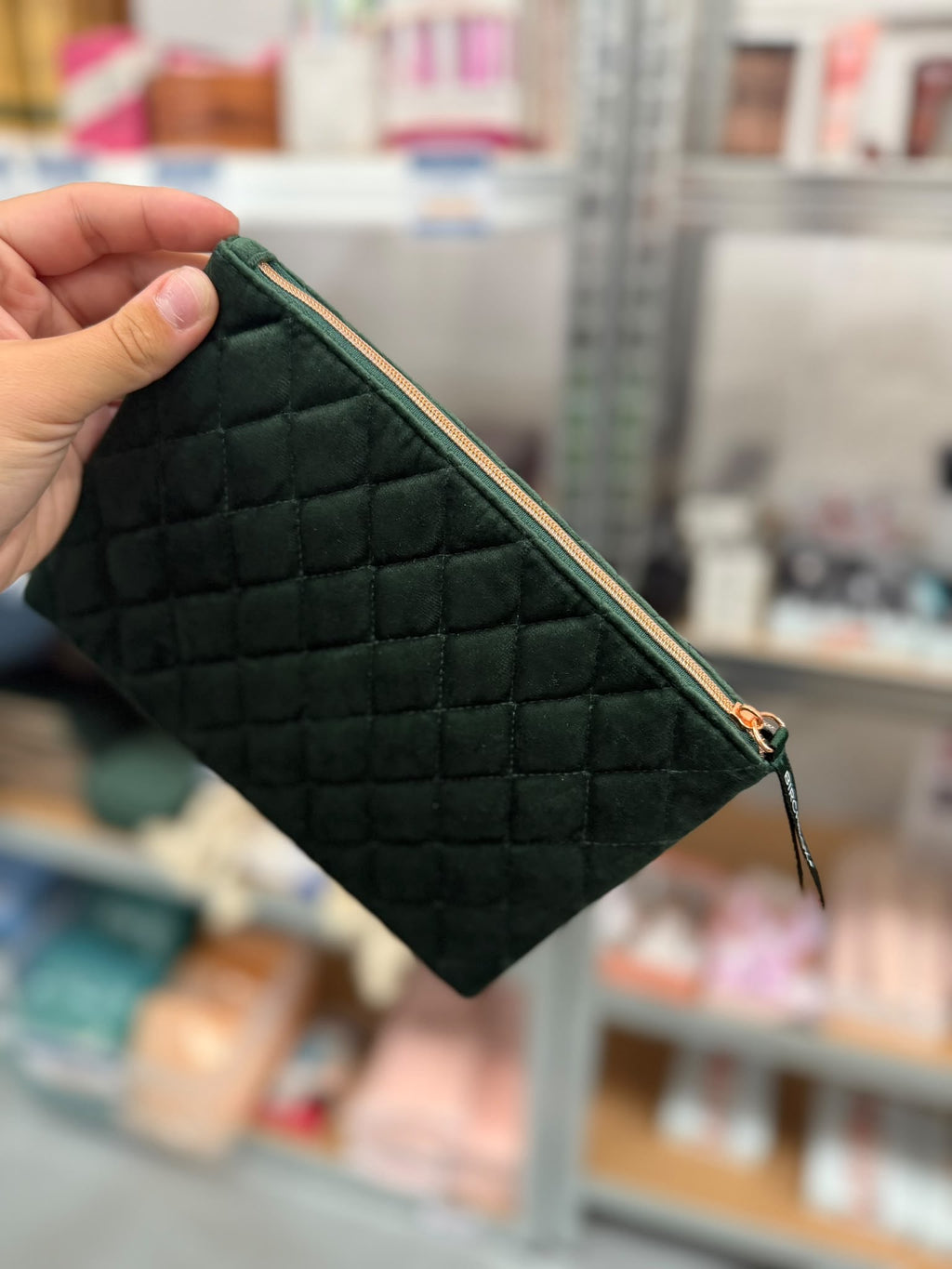 Green Velvet Toiletry Bag