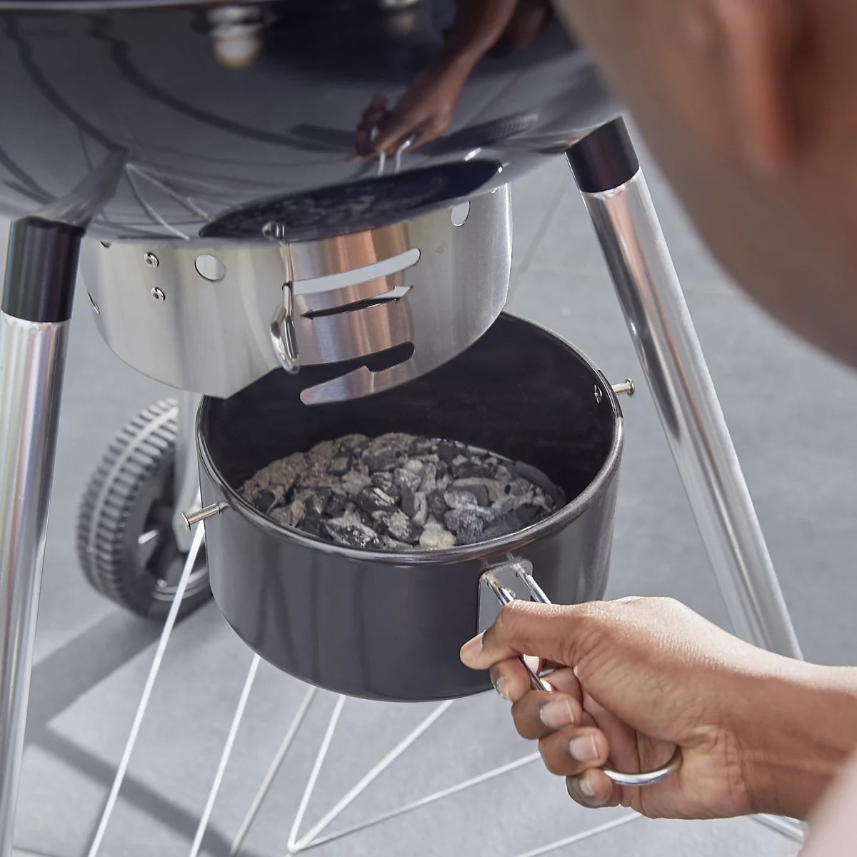GoodHome Elland Black Charcoal Round BBQ 57cm