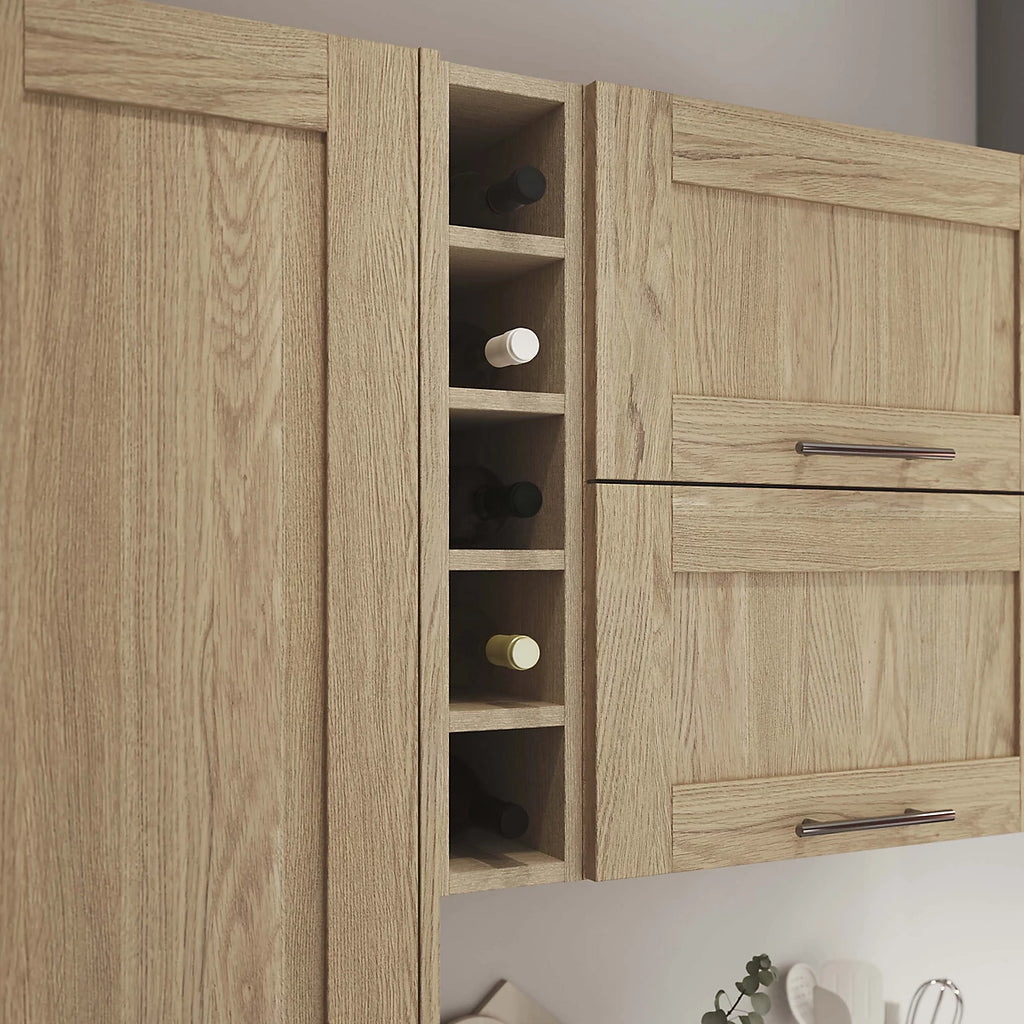 GoodHome Caraway Matt oak effect Wine rack, (H)720mm(W)150mm
