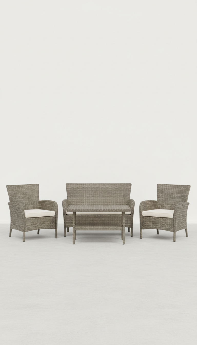 Rattan 4-piece seating set