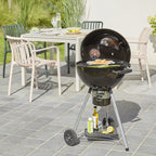 GoodHome Elland Black Charcoal Round BBQ 47cm
