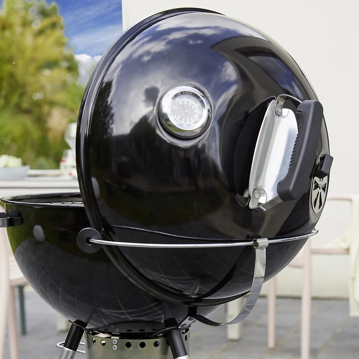 GoodHome Elland Black Charcoal Round BBQ 47cm
