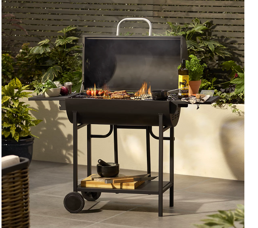 Stockton Black Barrel double grill Charcoal BBQ