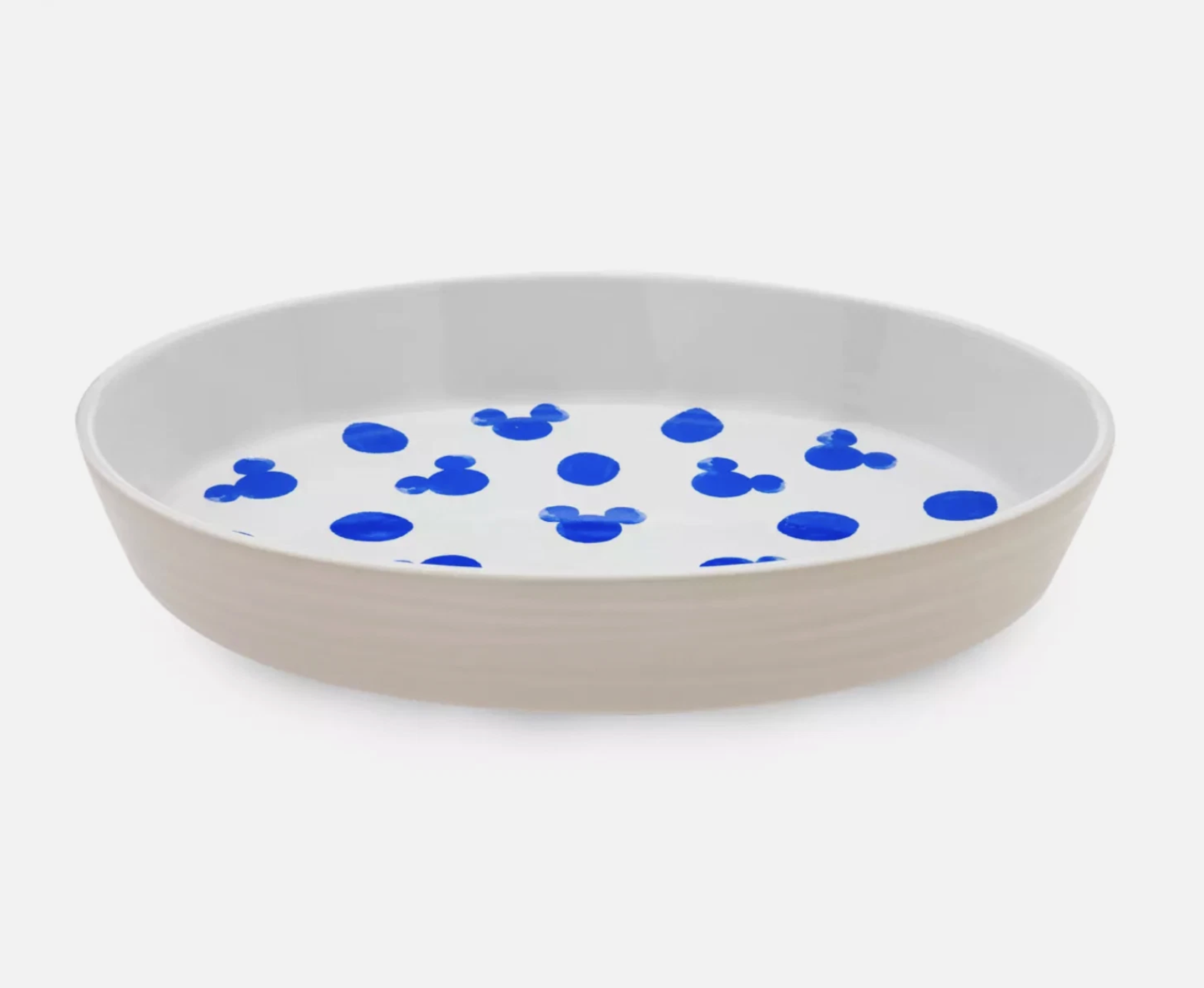 Disney Parks Homestead Blue Mickey Icon and Polka Dots Kitchen Ceramic Tray