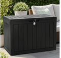 Olsen & Smith 170L Outdoor Storage Box Waterproof, Small Plastic Garden Storage Box for Patio & Balcony