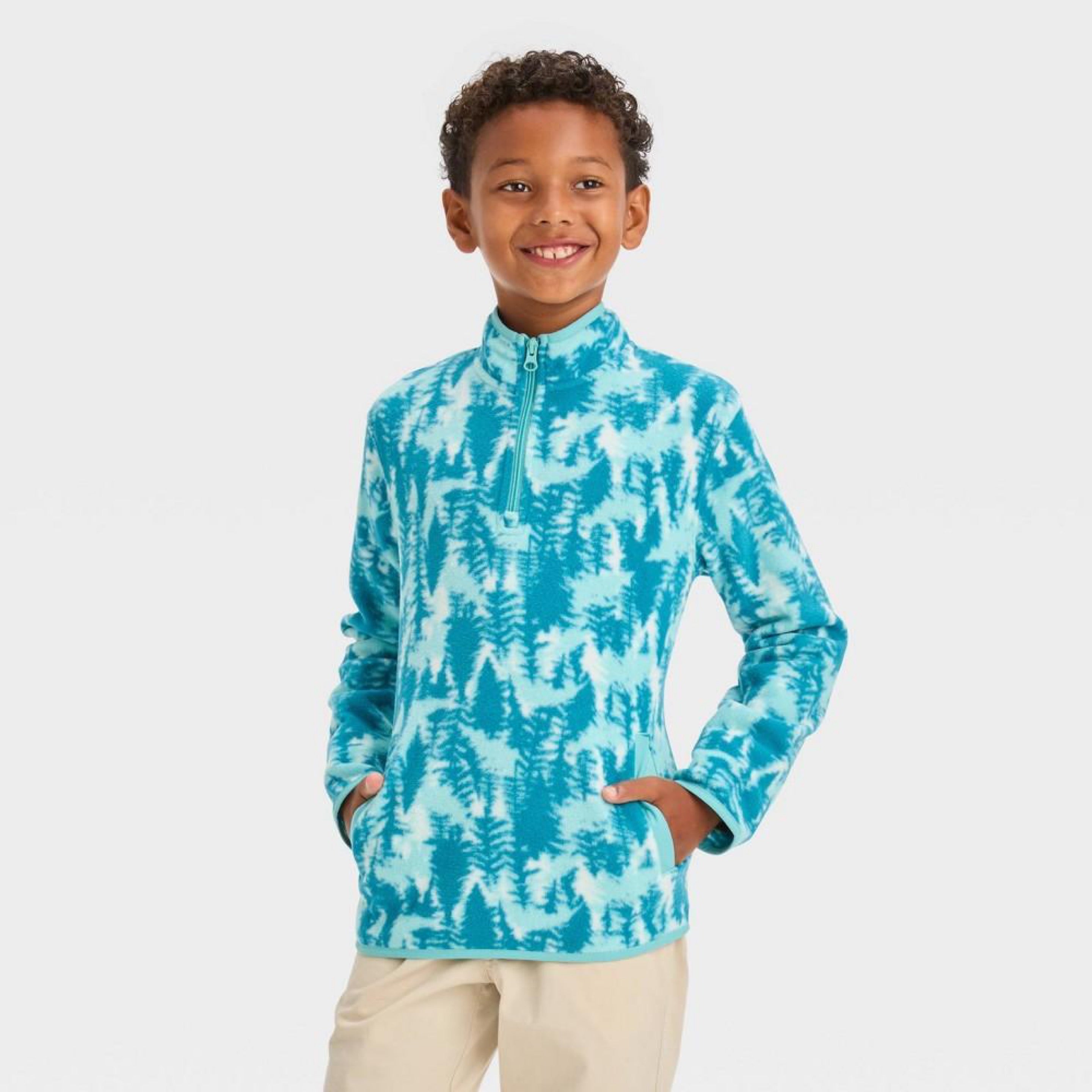 Boys' Fleece Mock Neck Zip-Up Sweatshirt