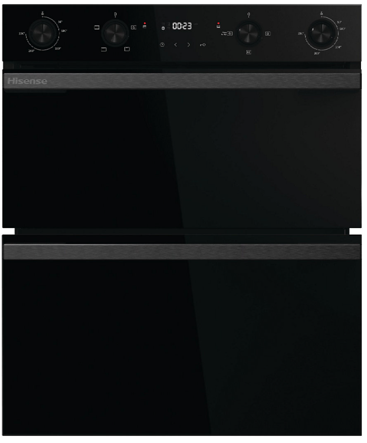 Hisense Hi6 BUD714221ADBG Built-under Double Multi-function Electric Oven - Mirrored jet black