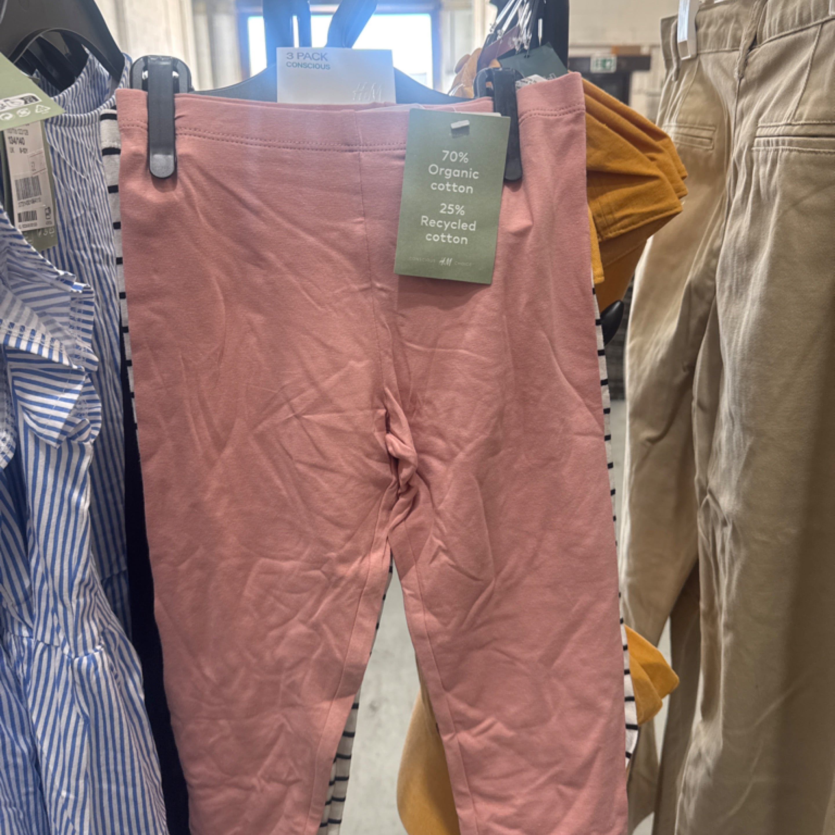 H&M 3 Pack Cotton Leggings For Kids