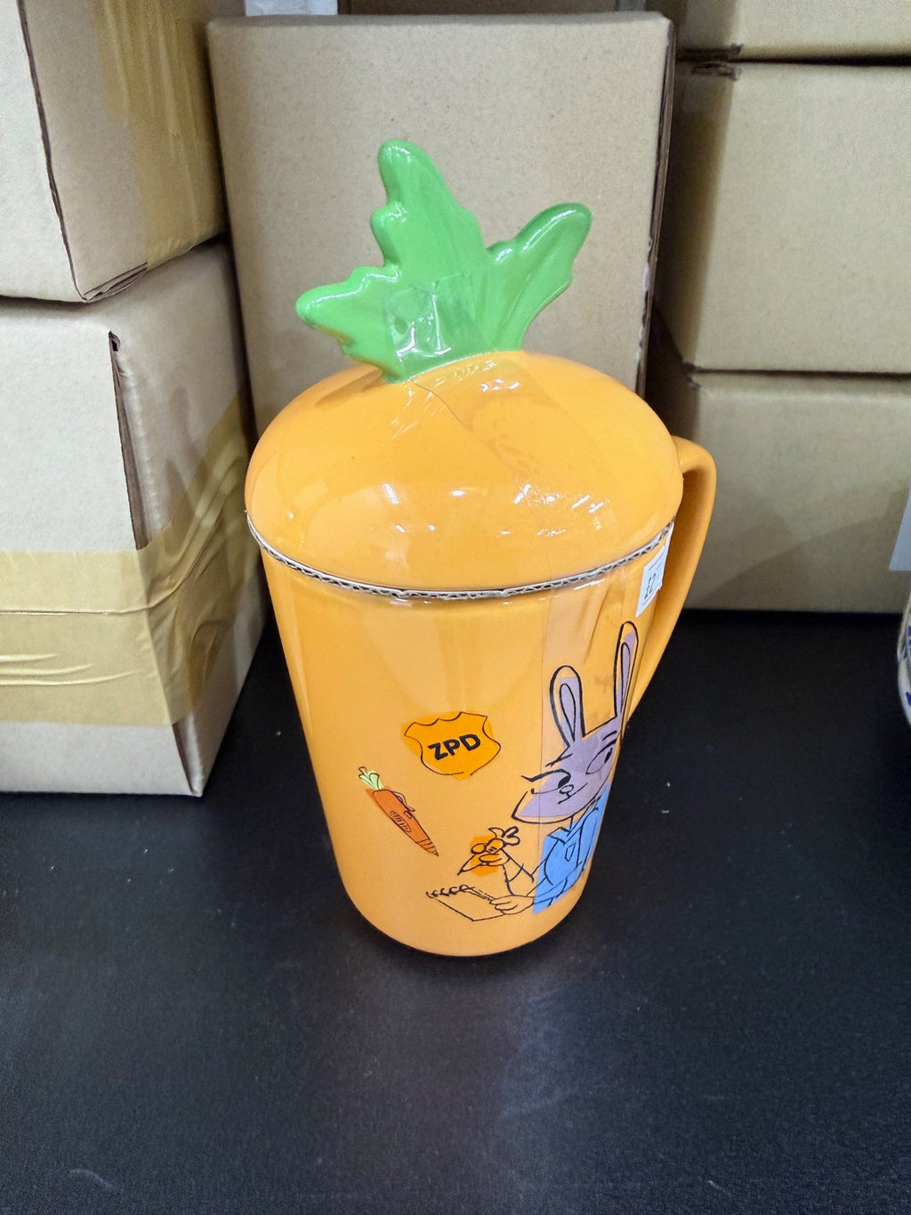 Disney Store Judy Hopps Zootopia ZPD Hop to it Carrot Mug with Lid 20 cm