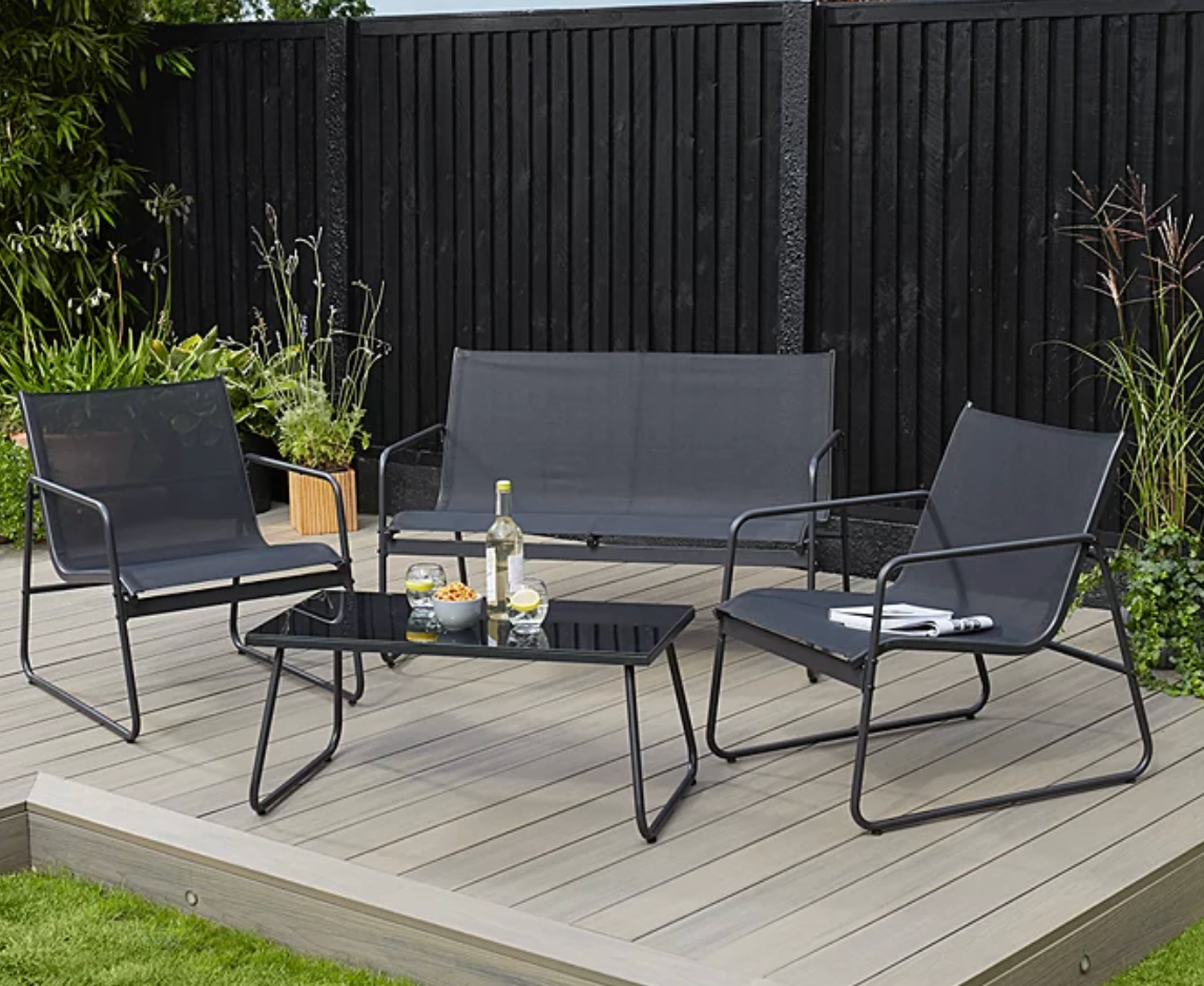 Black Modern Metal Sofa Set