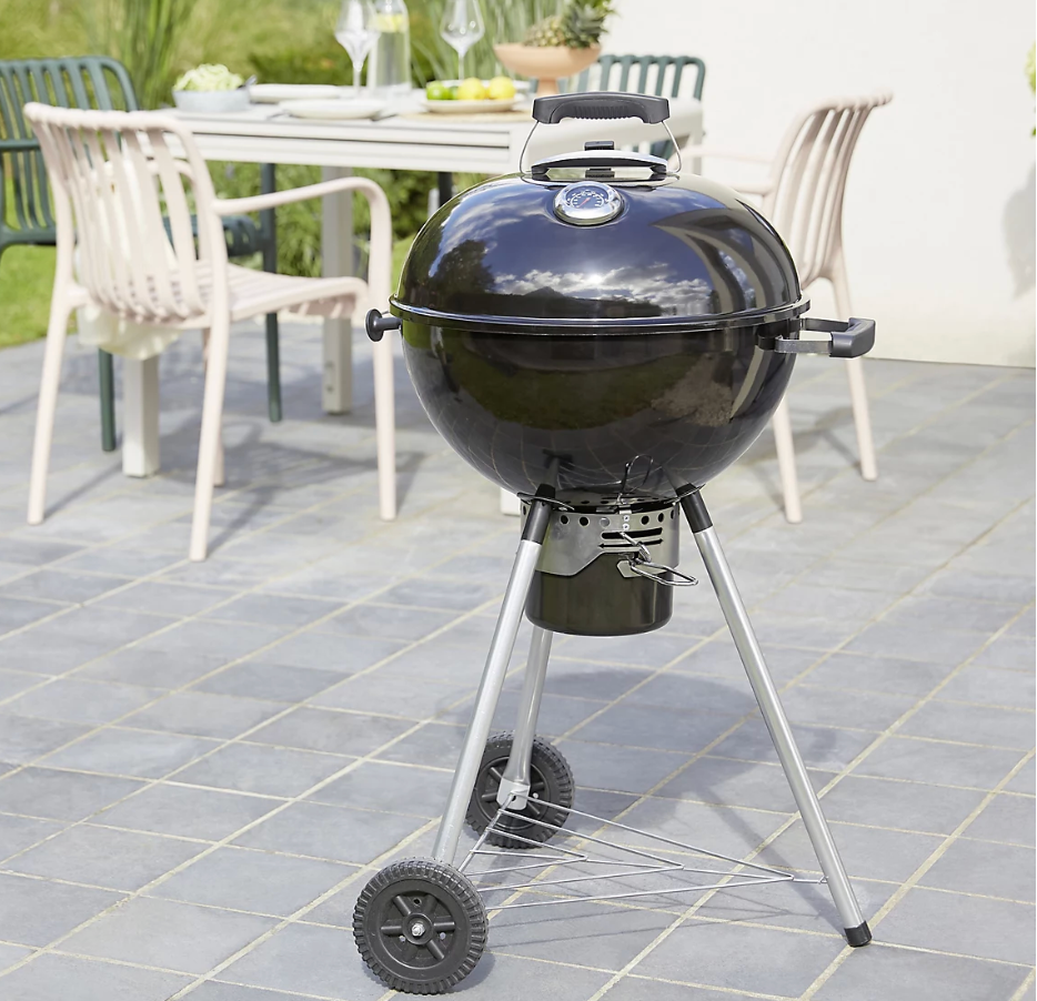 GoodHome Elland Black Charcoal Round BBQ 47cm