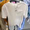 H&M Kids’ White T-Shirt with Chest Pocket & Graphic Print “Smile and Wave” UK 4-6Y