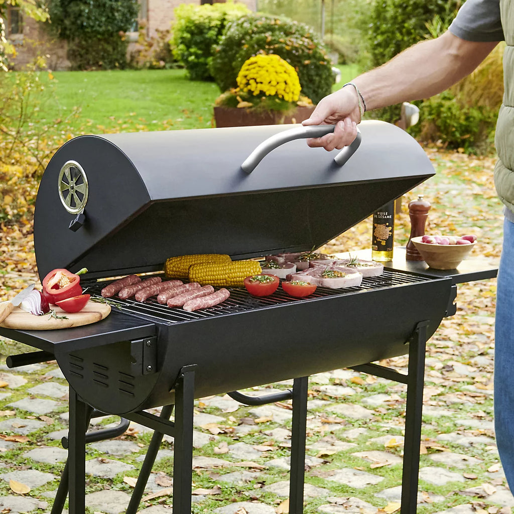 Stockton Black Barrel double grill Charcoal BBQ